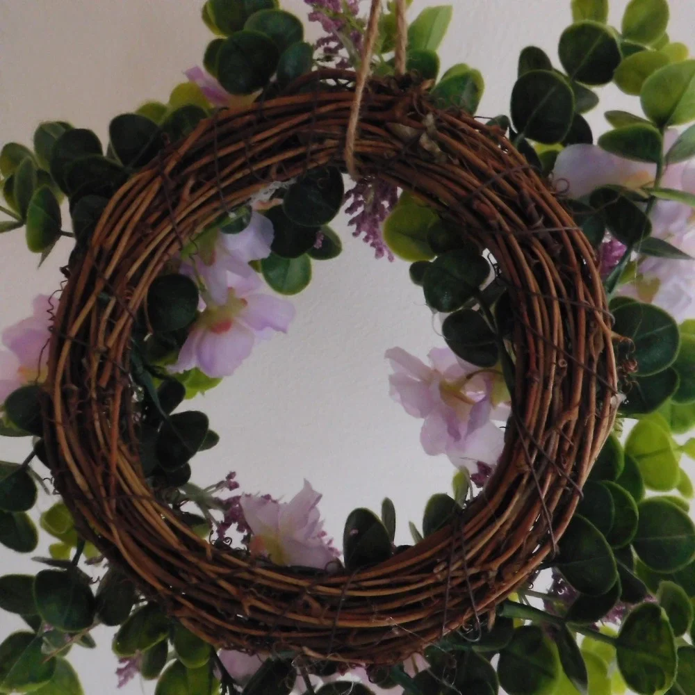 Lavender Mini Wreath Eucalyptus Berries Blossoms‎ Candle Ring